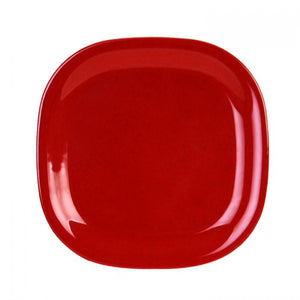 Plato cuadrado redondeado Passion Red de melamina 11" x 11"