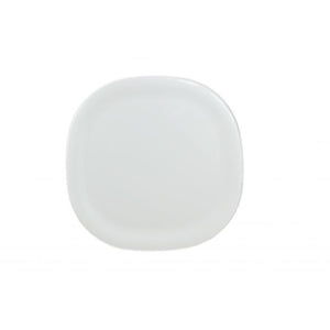Plato cuadrado redondeado Passion White de melamina 14" x 14"