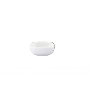 Tazón cuadrado redondeado Passion White de melamina 5 oz 3 1/2" x 3 1/2" x 1 1/2" profundidad