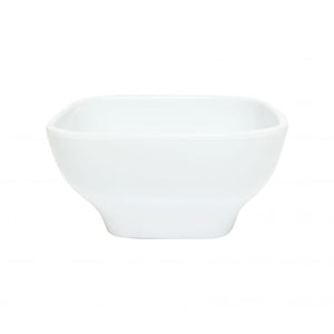 Tazón cuadrado redondeado Passion White de melamina 14 oz 4 3/4" x 4 3/4" x 2 1/2" profundidad