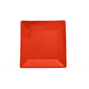 Plato cuadrado Passion Red de melamina 10 1/4" x 10 1/4" x 1" profundidad