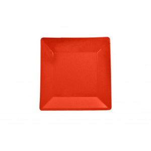 Plato cuadrado Passion Red de melamina 13 3/4" x 13 3/4" x 1 1/8" profundidad