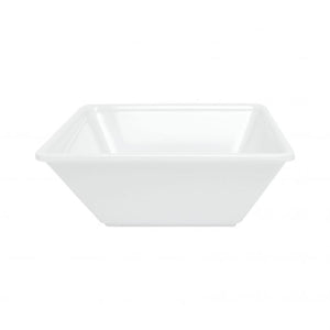 Tazón cuadrado Passion White de melamina 8 oz 4" x 4" x 2" profundidad