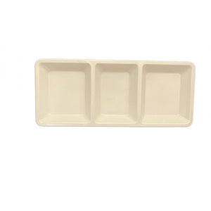 Charola rectangular de 3 compartimentos Passion Pearl de melamina 28 oz 15" x 6 1/4" x 1 3/8"