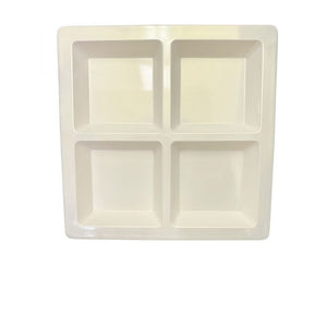Charola cuadrada de 4 compartimentos Passion Pearl de melamina 60 oz 13 1/2" x 13 1/2" x 1 3/8"