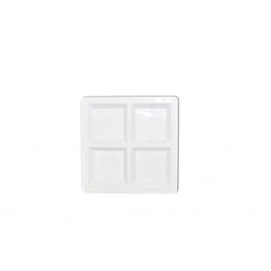 Charola cuadrada de 4 compartimentos Passion White de melamina 60 oz 13 1/2" x 13 1/2" x 1 3/8"