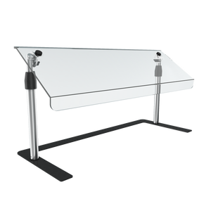 Protector de alimentos 36" ancho móvil ajustable con angled acrylic panel