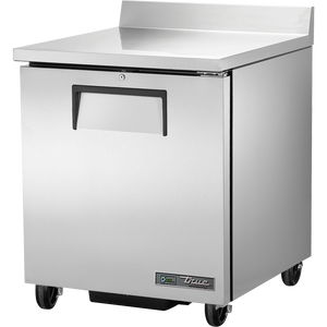 Mesa de trabajo refrigerada bajo mostrador de 27-5/8", 1 puerta, 2 repisas
