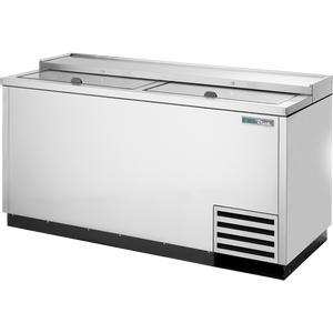 Enfriador horizontal para botellas de 64-5/8", tapa corrediza sólida, exterior de acero inoxidable