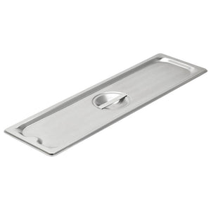 Medio largo Super Pan 3® sólido tapa de acero inoxidable