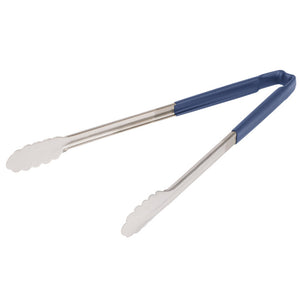 16" acero inoxidable de una pieza scalloped pinzas con azul Kool-Touch® mango