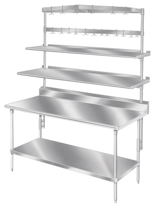 Rack para ollas para montaje en mesa 48 pulg acero inoxidable