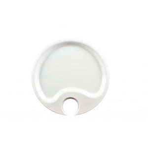 Plato party de melamina 10-1/2" Blanco Black Pearl