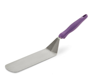Uso rudo acero inoxidable hamburger turner con flexible blade y morado nylon Ergo Grip™ mango