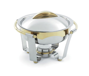 Chafer grande 6 qt Panacea™ redondo con gold trim