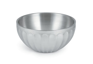 Bowl de servicio de acero inoxidable de doble pared 10 1/10 qt redondo acanalado