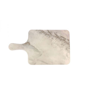 Tabla de servicio con mango Faux Marble White Shadow de melamina 8 1/2" x 7"