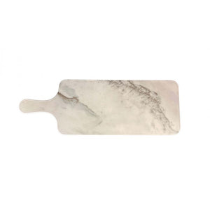 Tabla de servicio con mango Faux Marble White Shadow de melamina 12 1/2" x 5 1/2"