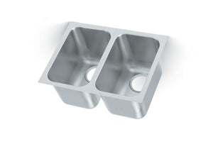 Tarja 21" x 16" x 9-1/4" doble-bowl acero inoxidable weld-en o undermount con 3-1/2" drenaje openings