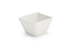 Pequeño cuadrado melamine cubic exhibición bowl en blanco