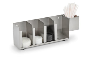 Organizador Horizontal tapa con 4 ajustable tapa compartments y 1 popote soporte
