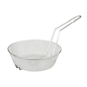 Canasta culinaria redonda niquelada de malla fina 12"