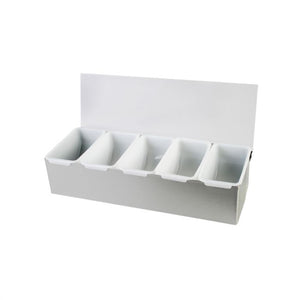 Dispensador de condimentos de acero inoxidable con 5 compartimentos