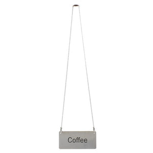 Letrero colgante con cadena para café, acero inoxidable 3 1/2 x 1 3/4