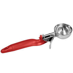 Cuchara porcionadora con palanca 1 1/3 OZ #24 rojo mango ergonómico