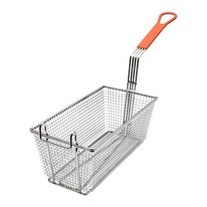 Canastilla rectangular para freír con mango naranja