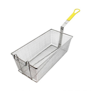 Canastilla rectangular para freír con mango amarillo