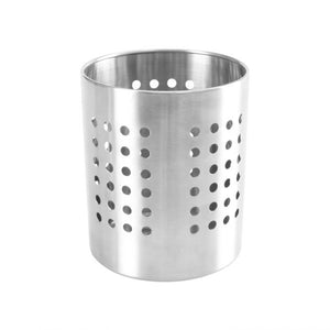Cilindro porta cubiertos de acero inoxidable 4-1/2" x 5-1/2"