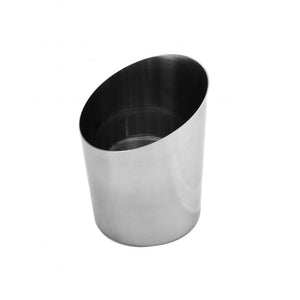 Vaso angulado para papas fritas de acero inoxidable acabado espejo 14 OZ