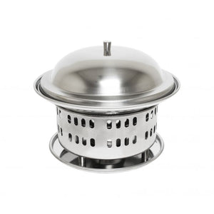 Set de wok de acero con tapa y base 7"