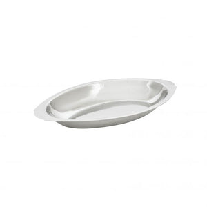 Platón ovalado para gratinar de acero inoxidable 8 oz
