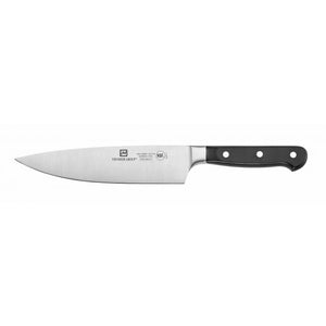 Cuchillo chef con hoja de 8", con bolíster corto, acero alemán forjado, NSF