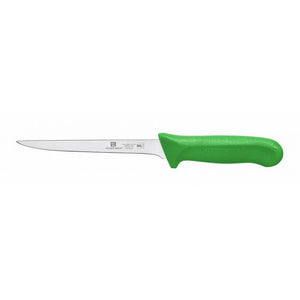 Cuchillo para deshuesar con hoja de 6", angosto, mango de polipropileno verde, acero alemán, NSF