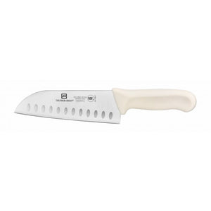 Cuchillo Santoku con hoja de 7", mango de polipropileno blanco, NSF