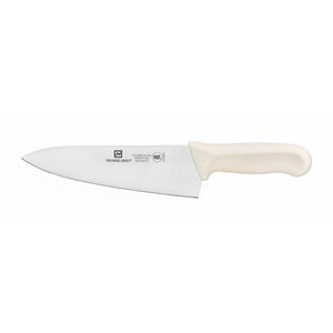 Cuchillo chef con hoja de 8", mango de polipropileno blanco, acero alemán, NSF