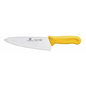 Cuchillo chef con hoja de 8", mango de polipropileno amarillo, acero alemán, NSF