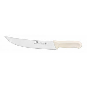 Cuchillo cimeter para carne con hoja de 9-1/2", mango de polipropileno blanco, acero alemán, NSF