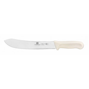 Cuchillo de carnicero con hoja de 10", mango de polipropileno blanco, acero alemán, NSF