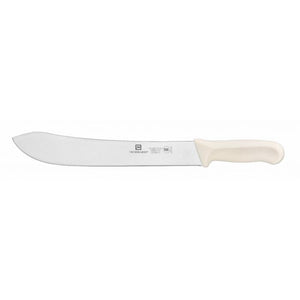 Cuchillo de carnicero con hoja de 12", mango de polipropileno blanco, acero alemán, NSF