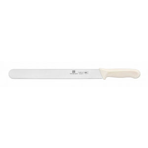 Cuchillo rebanador para roast beef con hoja de 12", mango de polipropileno blanco, acero alemán, NSF