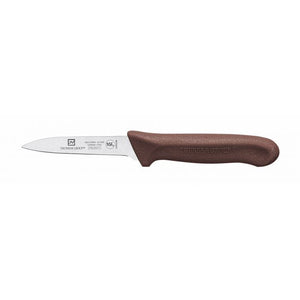 Cuchillo mondador con hoja de 3-1/4", mango de polipropileno café, acero alemán, paquete con 2 piezas, NSF