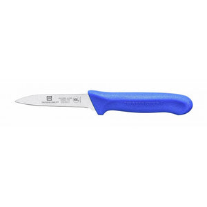 Cuchillo mondador con hoja de 3-1/4", mango de polipropileno azul, acero alemán, paquete con 2 piezas, NSF