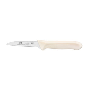 Cuchillo mondador con hoja de 3-1/4", mango de polipropileno blanco, acero alemán, paquete con 2 piezas, NSF
