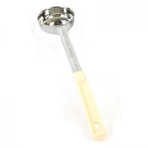 Cucharón porcionador perforado de dos piezas con mango plástico 3 OZ color marfil