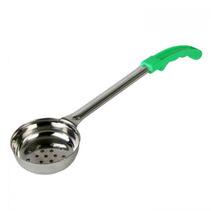 Cucharón porcionador perforado de una pieza con mango plástico 4 OZ color verde