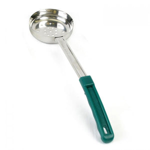 Cucharón porcionador perforado de dos piezas con mango plástico 6 OZ color verde